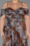 Abendkleid in Übergröße Lang Braun ABU6409