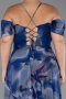 Abendkleid in Übergröße Lang Marineblau ABU6409
