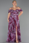 Abendkleid in Übergröße Lang Pflaume ABU6409