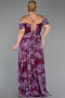 Abendkleid in Übergröße Lang Pflaume ABU6409