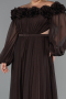 Kleider in Großen Größen Lang Chiffon Braun ABU4131