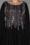 Abendkleid in Übergröße Lang Chiffon Schwarz ABU6435