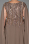Abendkleid in Übergröße Lang Chiffon Nerzbraun ABU6435