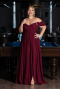 Kirschrot Abendgarderobe İn Großen Größen Chiffon Lang ABU3738