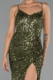 Abendkleid Lang Schuppig Khaki ABU6498