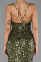 Abendkleid Lang Schuppig Khaki ABU6498