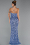 Abendkleid Lang Schuppig Indigo ABU6498