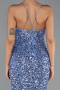 Abendkleid Lang Schuppig Indigo ABU6498