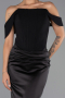 Abendkleid im Meerjungfrau-Stil Lang Satin Schwarz ABU6525