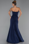 Abendkleid im Meerjungfrau-Stil Lang Marineblau ABU6526