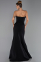 Abendkleid im Meerjungfrau-Stil Lang Schwarz ABU6526
