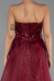 Abendkleid Lang Perlenbesetzt Weinrot ABU5511