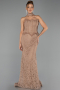 Abendkleid Lang Spitze Kupfer ABU6487