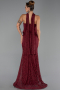 Abendkleid Lang Spitze Weinrot ABU6487