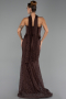 Abendkleid Lang Spitze Braun ABU6487
