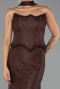 Abendkleid Lang Spitze Braun ABU6487