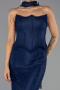 Abendkleid Lang Spitze Marineblau ABU6487