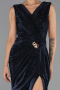 Abendkleid Lang Steinbesetzt Marineblau ABU6521