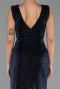 Abendkleid Lang Steinbesetzt Marineblau ABU6521
