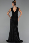 Abendkleid Lang Steinbesetzt Schwarz ABU6521