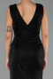 Abendkleid Lang Steinbesetzt Schwarz ABU6521