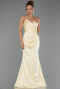 Abschlusskleid Lang Satin Gelb ABU6499
