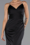 Abschlusskleid Lang Satin Schwarz ABU6499