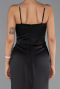 Abschlusskleid Lang Satin Schwarz ABU6499