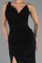Abendkleid Lang Chiffon Schwarz ABU6500