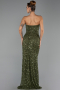Abendkleid Lang Schuppig Khaki ABU6503