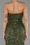 Abendkleid Lang Schuppig Khaki ABU6503