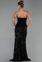 Abendkleid Lang Schuppig Schwarz ABU6503