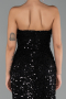 Abendkleid Lang Schuppig Schwarz ABU6503