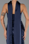 Abendkleid Lang Schuppig Marineblau ABU6528
