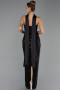 Abendkleid Lang Schuppig Schwarz ABU6528