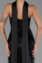 Abendkleid Lang Schuppig Schwarz ABU6528