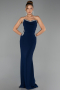 Abendkleid im Meerjungfrau-Stil Lang Marineblau ABU6505