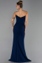 Abendkleid im Meerjungfrau-Stil Lang Marineblau ABU6505