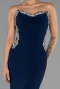 Abendkleid im Meerjungfrau-Stil Lang Marineblau ABU6505