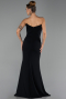 Abendkleid im Meerjungfrau-Stil Lang Schwarz ABU6505
