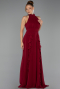 Abschlusskleid Lang Chiffon Weinrot ABU6506