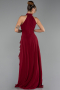 Abschlusskleid Lang Chiffon Weinrot ABU6506