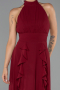 Abschlusskleid Lang Chiffon Weinrot ABU6506