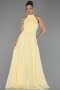 Abschlusskleid Lang Chiffon Gelb ABU6506