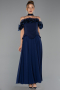 Standesamtkleid Midi Chiffon Marineblau ABU6037