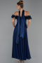 Standesamtkleid Midi Chiffon Marineblau ABU6037