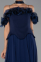 Standesamtkleid Midi Chiffon Marineblau ABU6037