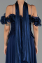Standesamtkleid Midi Chiffon Marineblau ABU6037
