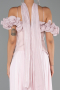 Standesamtkleid Midi Chiffon Puder ABK2697