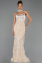 Abendkleid Lang Beige ABU6442
